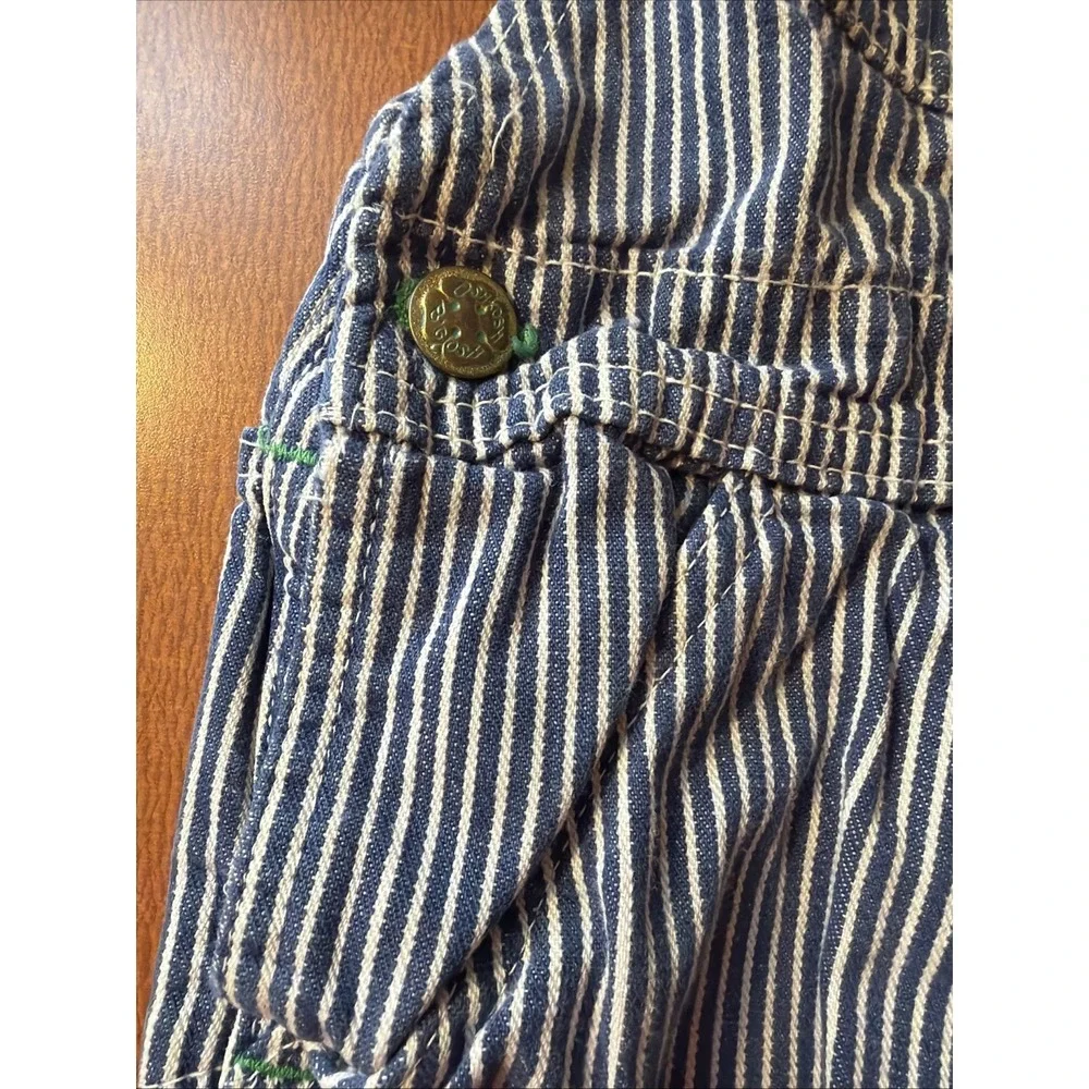 Vintage OshKosh B'gosh Overalls Toddler 3T Denim VESTBAK Made USA Hickory Stripe